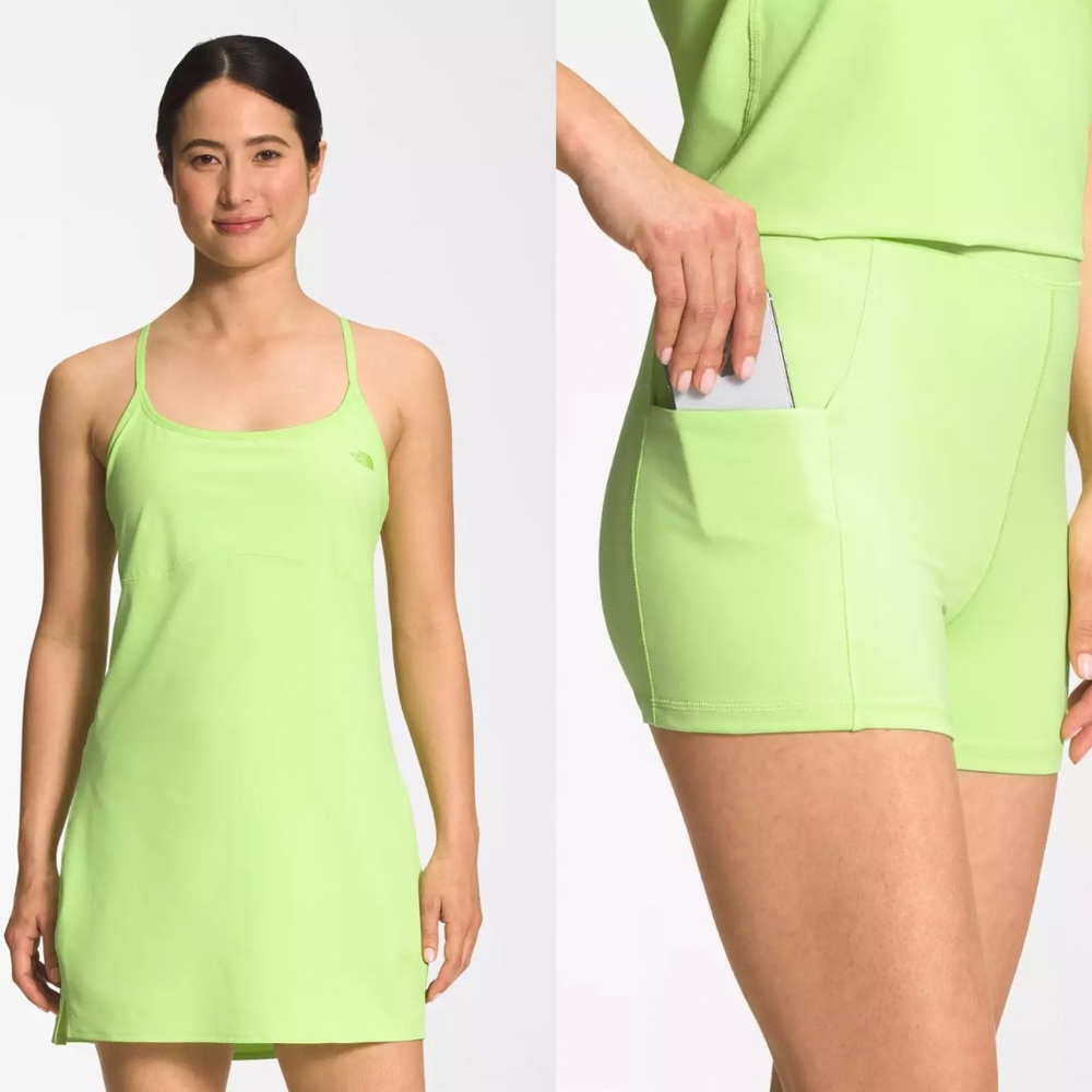 The North Face Arque Hike Dress Racerback NWT Hiking Lined w Bodysuit Shorts S